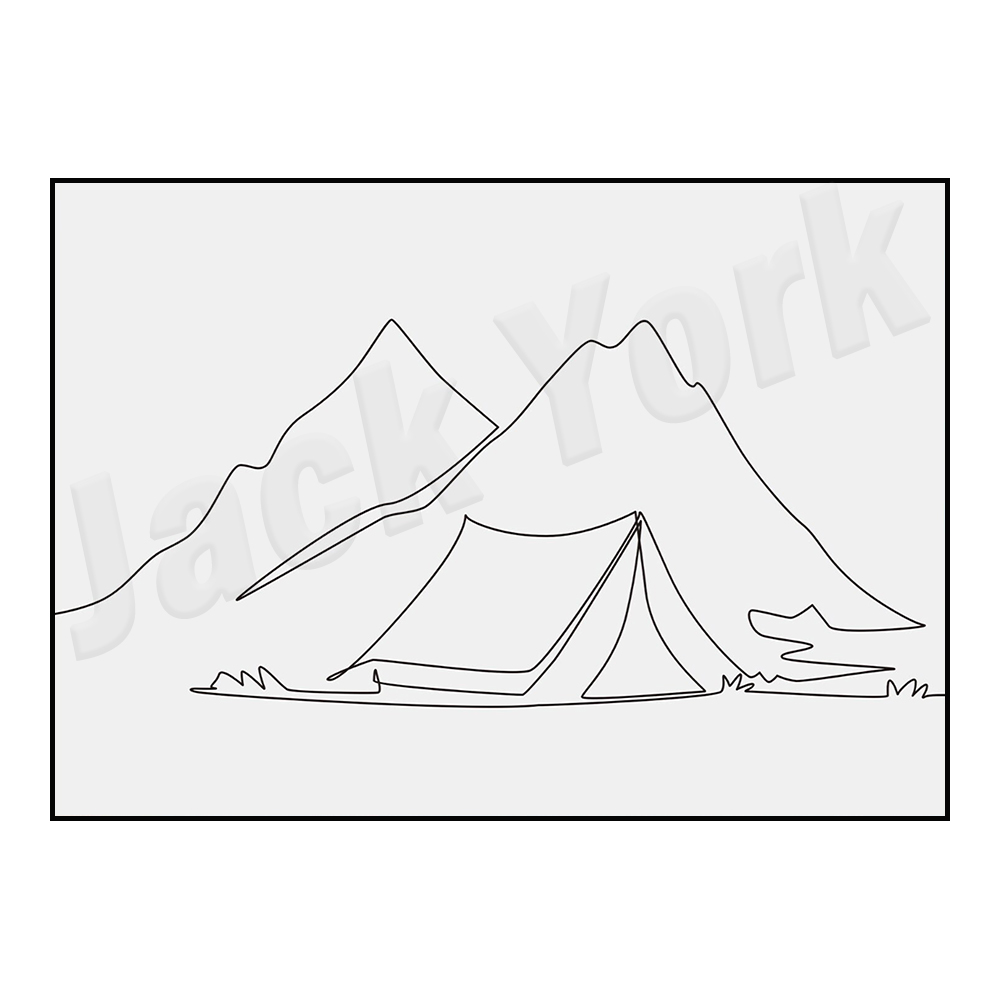 Hiking poster, minimalist tent - Outdoor Adventure York recension och pris