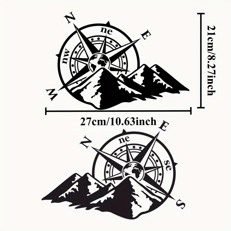 2Pcs Mountain Compass Vinyl St - Outdoor Adventure Rv recension och pris