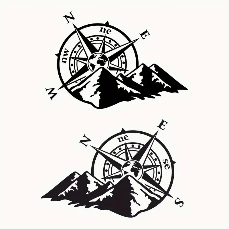 2Pcs Mountain Compass Vinyl St - Outdoor Adventure Rv recension och pris