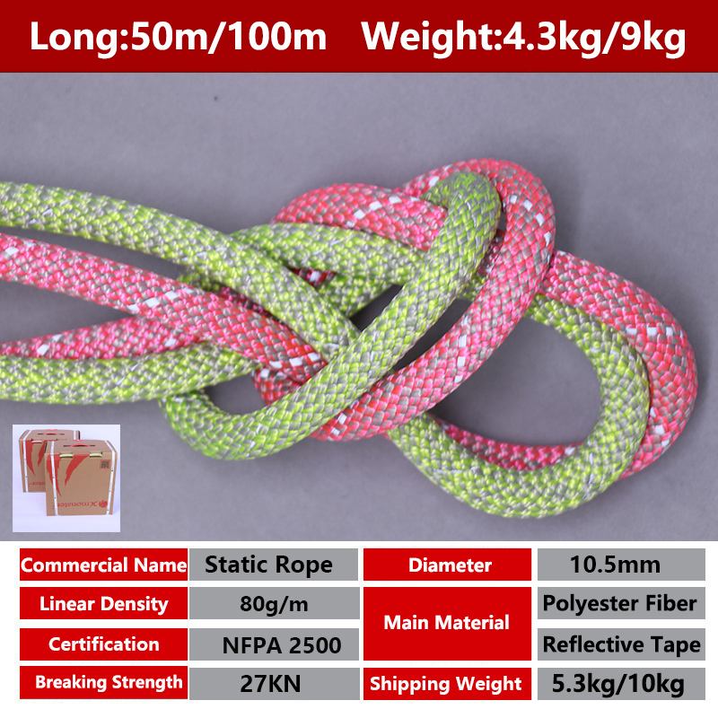 10.5mm Rock Climbing Rope 100M - Rope Climbing Static recension och pris