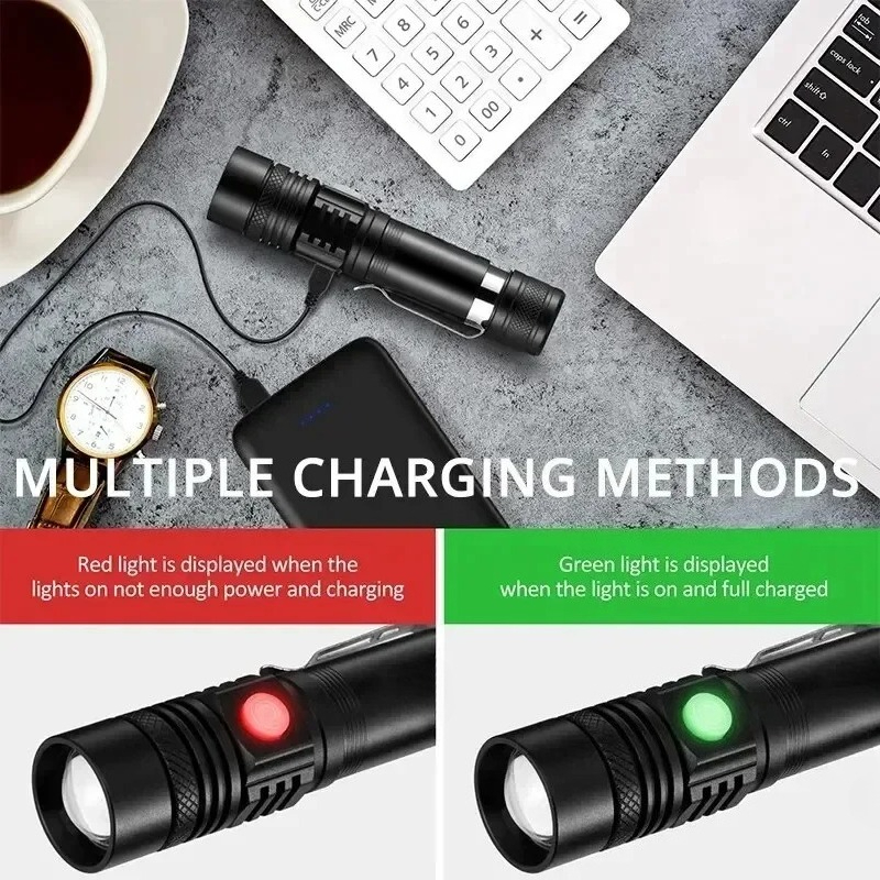 T6 LED Rechargeable Flashlight - Outdoor Adventure Travel recension och pris