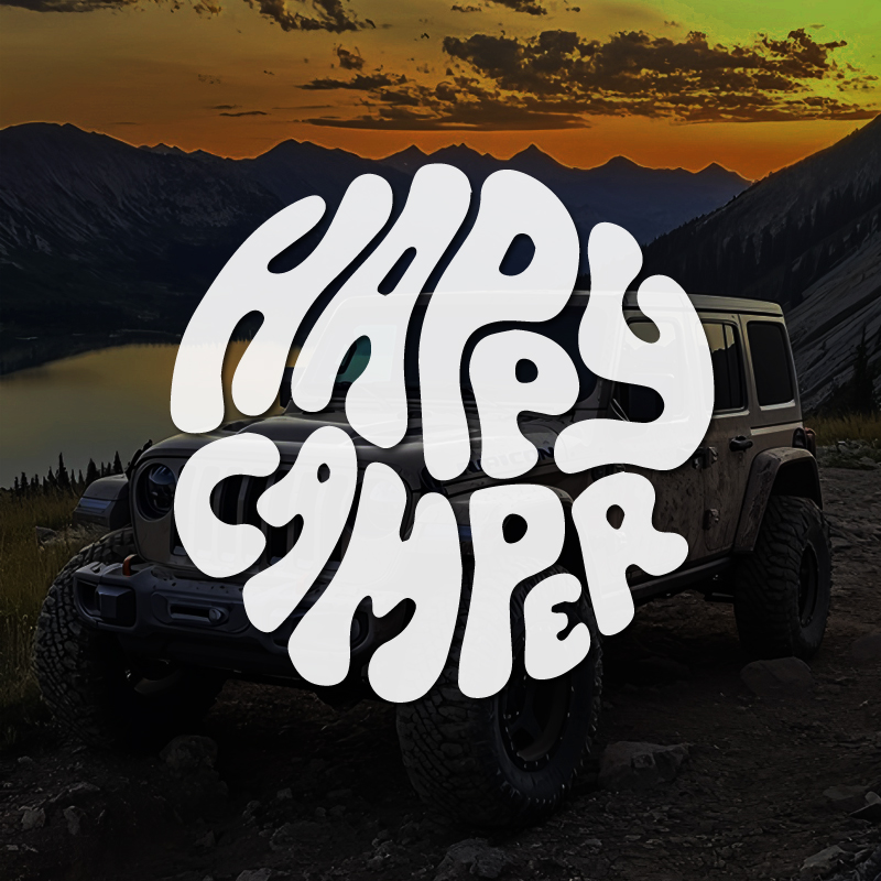 Happy Camper Boho Vinyl Sticke - Outdoor Adventure Rv recension och pris
