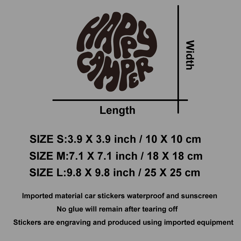 Happy Camper Boho Vinyl Sticke - Outdoor Adventure Rv recension och pris