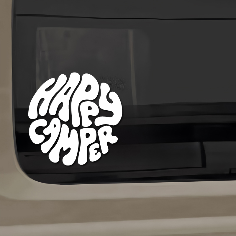 Happy Camper Boho Vinyl Sticke - Outdoor Adventure Rv recension och pris