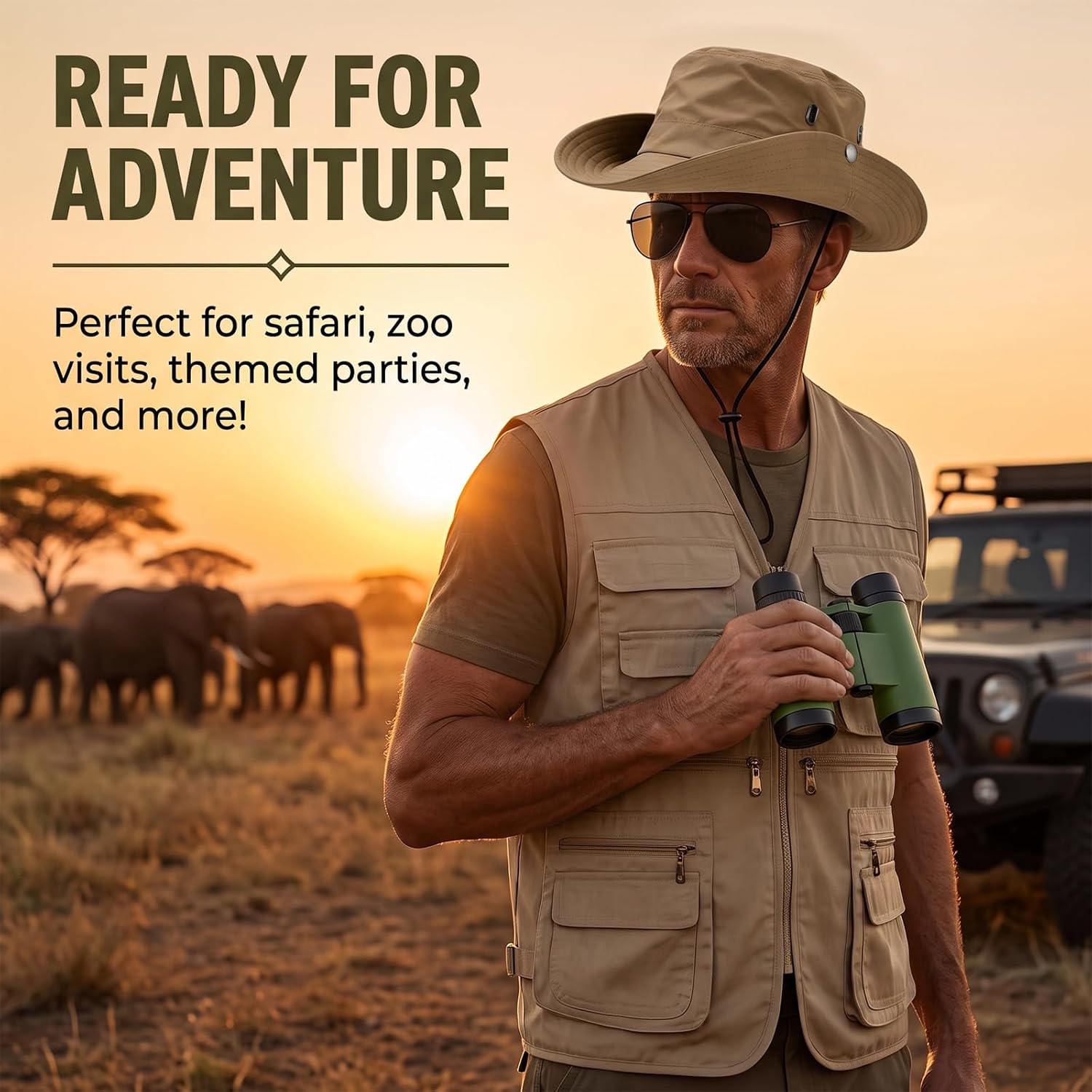 4 Pcs Men Safari Costume Set O - Zoo Outdoor Adventure Set recension och pris